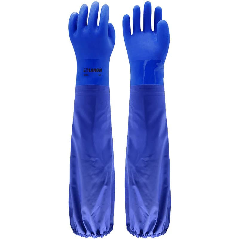 LANON PROTECTION LONG BLUE PVC GLOVE (SHOULDER LENGTH)